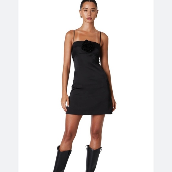 REVOLVE Dresses & Skirts - Revolve NIA Rose Black Slip Dress Size XS
